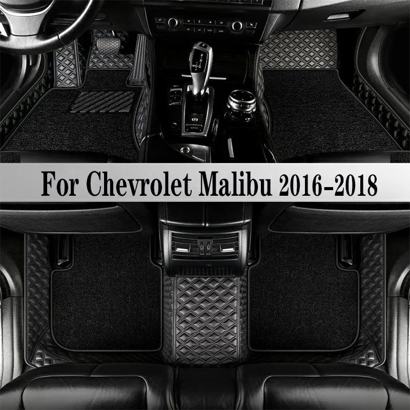 Car Floor Mats For Chevrolet Malibu 2016 2017 2018 Leather Automobiles Protector Accessories Auto Carpets Chevy