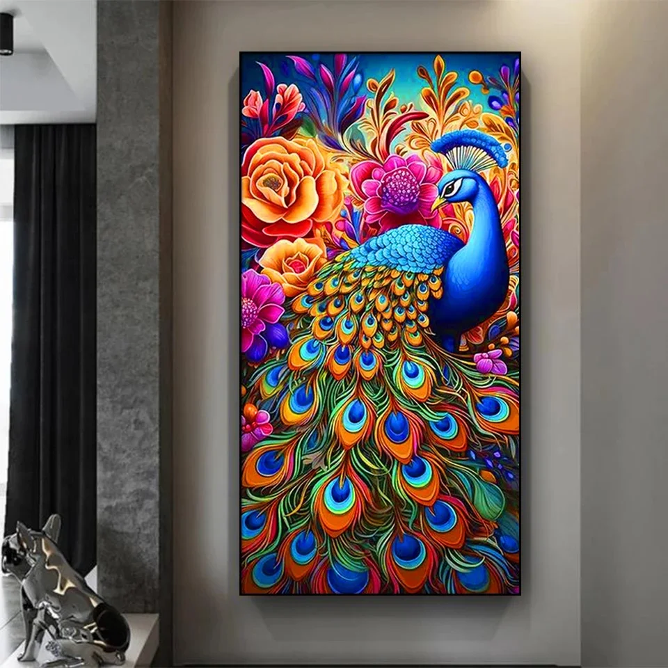 Романтическая Красивая Павлин полная квадратная круглая алмазная живопись