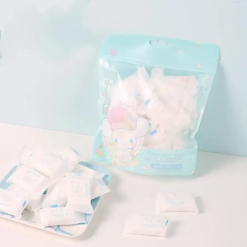 

Sanrios Cinnamoroll аниме милое мультяшное одноразовое сжатое полотенце для путешествий легко носить с собой в индивидуальной упаковке чистая и Гигиеничная