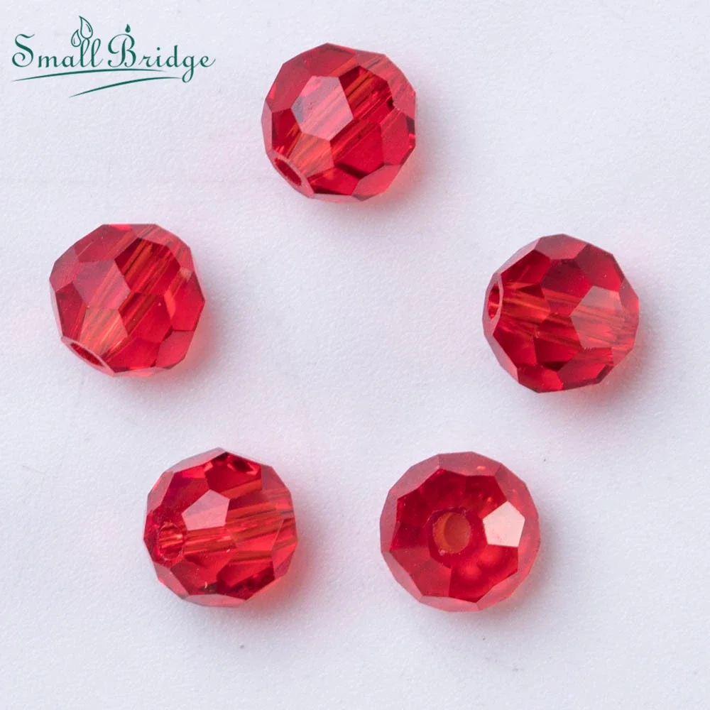 Граненые бусины из биконов 3/4/6/8 мм красные в Чехии Круглые стеклянный шарик дюйма