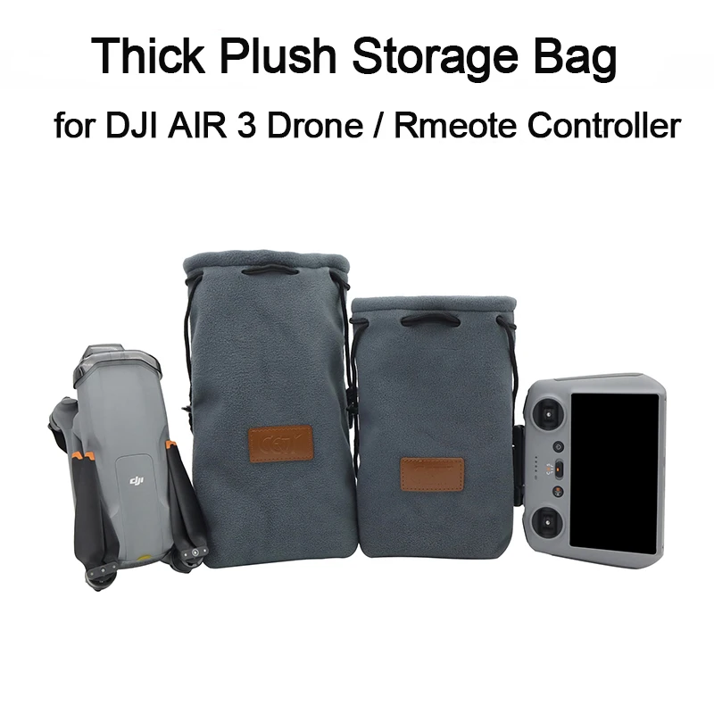 

Thick Plush Storage Bag for DJI AIR 3 Drone / RC/RC-N2 remote controller Portable Handbag Carrying Case Scratch-proof Protector