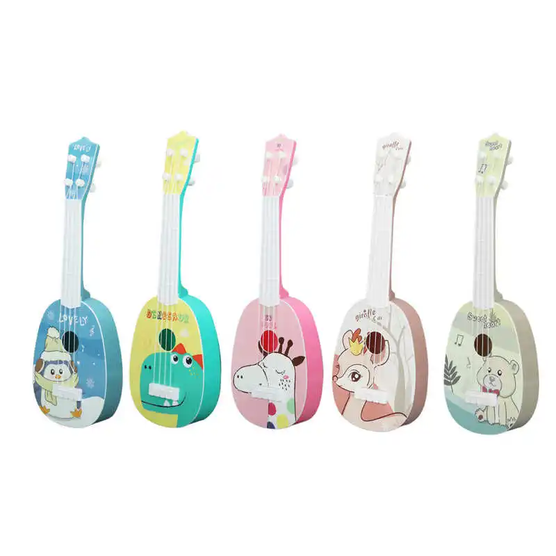 

Kids Cartoon Ukulele Guitar Toys Enlightenment Musical Instrument Playable Small Guitar for Children Early Educational Toy