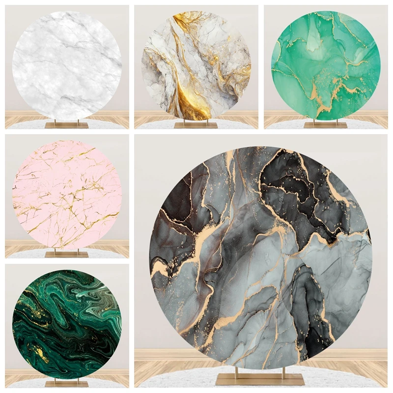 Абстрактный мраморный текстиль круглая подвеска для детского дня рождения свадьбы круга фотография Фон эластичный чехол для фотостудии