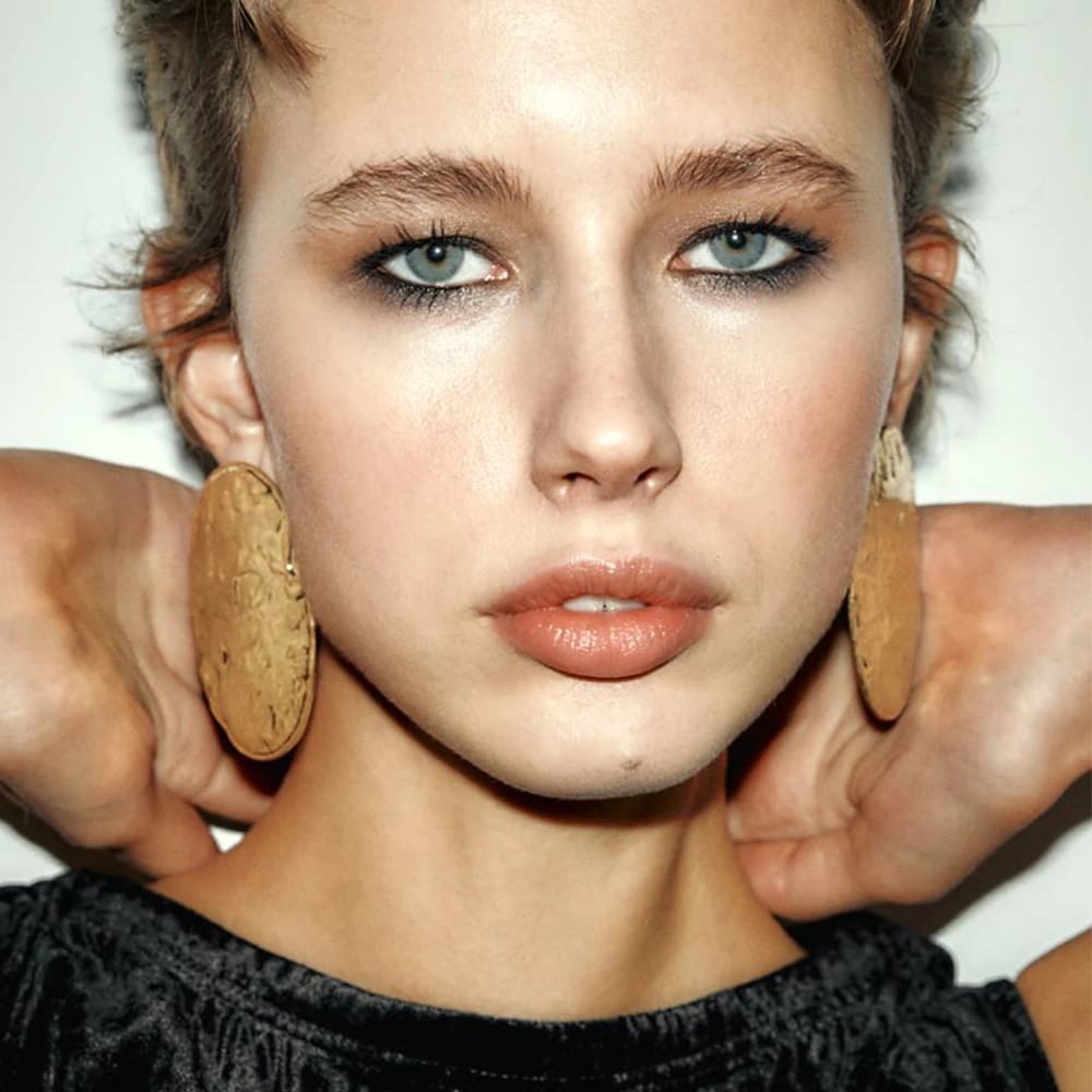 Новинка 2024 винтажные металлические серьги ZAA неправильной геометрической формы