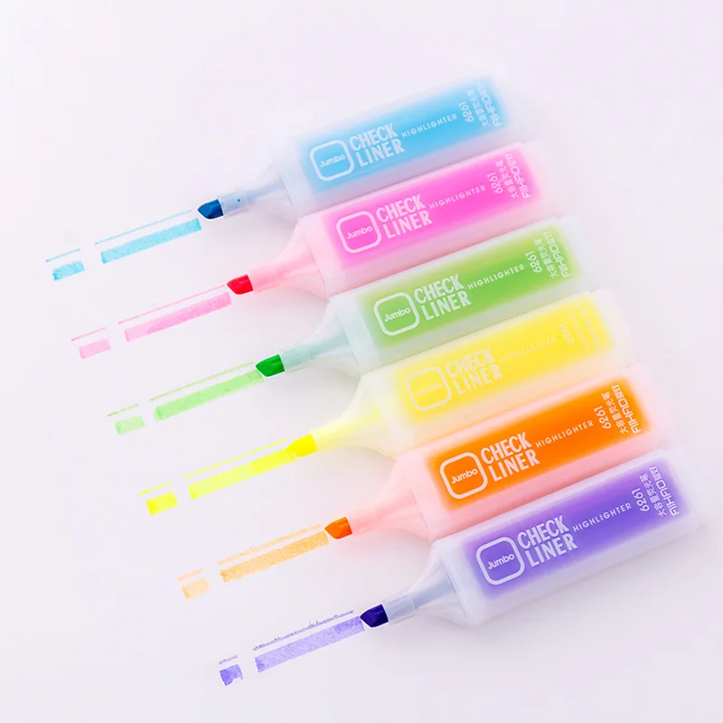 Фото Маркер милый маркер 6 цветов с пастельным мелом японские Флуоресцентные Ручки