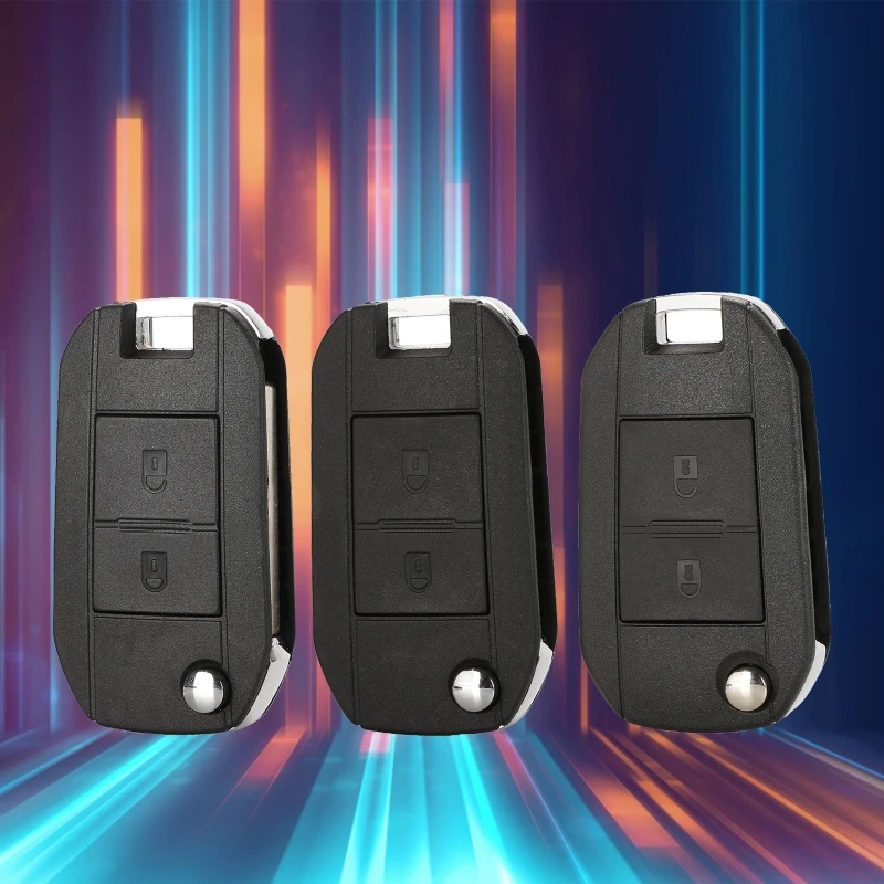 

Smart Keyless Entry Remote Control Car Folding Key Fob Case Shell HU83 Blade 2 Button Suitable for 307 107 207 407 C2 C3