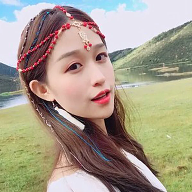 Rhinestone Alloy Hair Indian Headbands Head Fashion Jewelry
