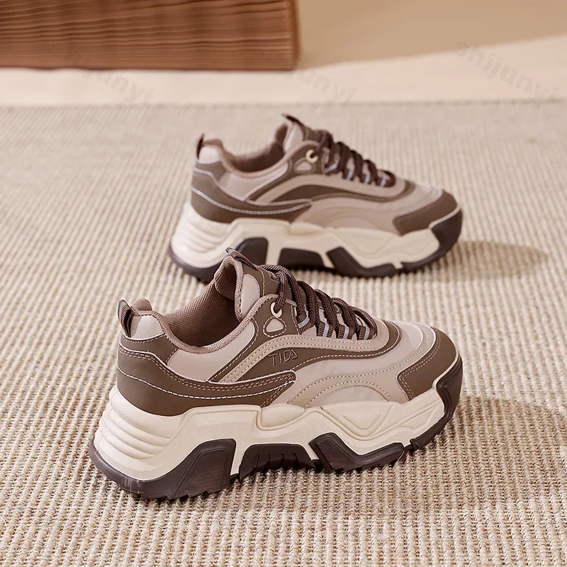 2025 кроссовки женские повседневные белые туфли модные весенние кожаные на