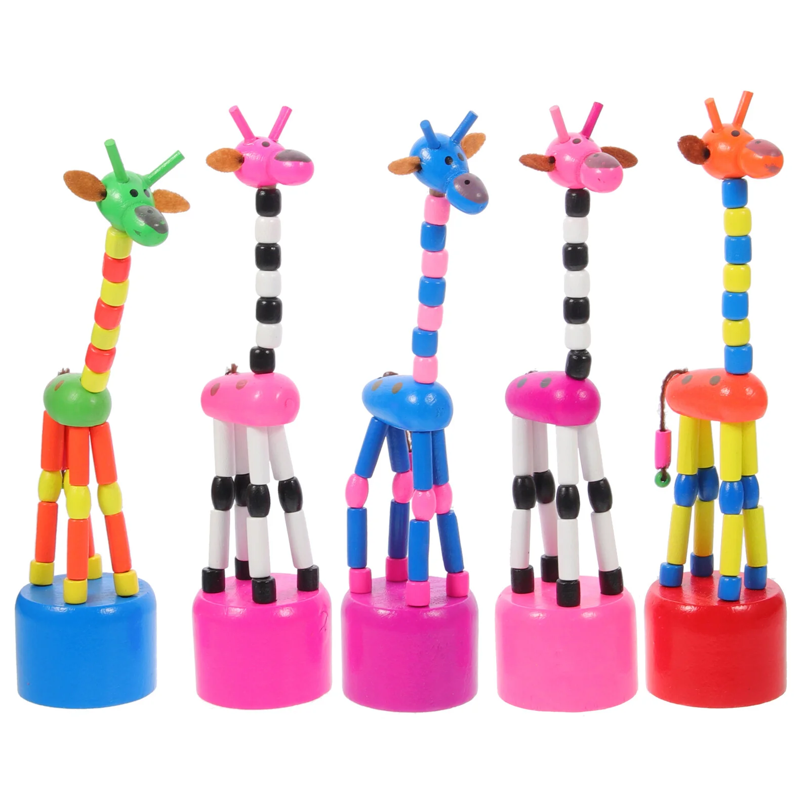 

5 Pcs Hand Puppet Children's Toys Kids Giraffe Puppets Figurine Statue Push Toddler