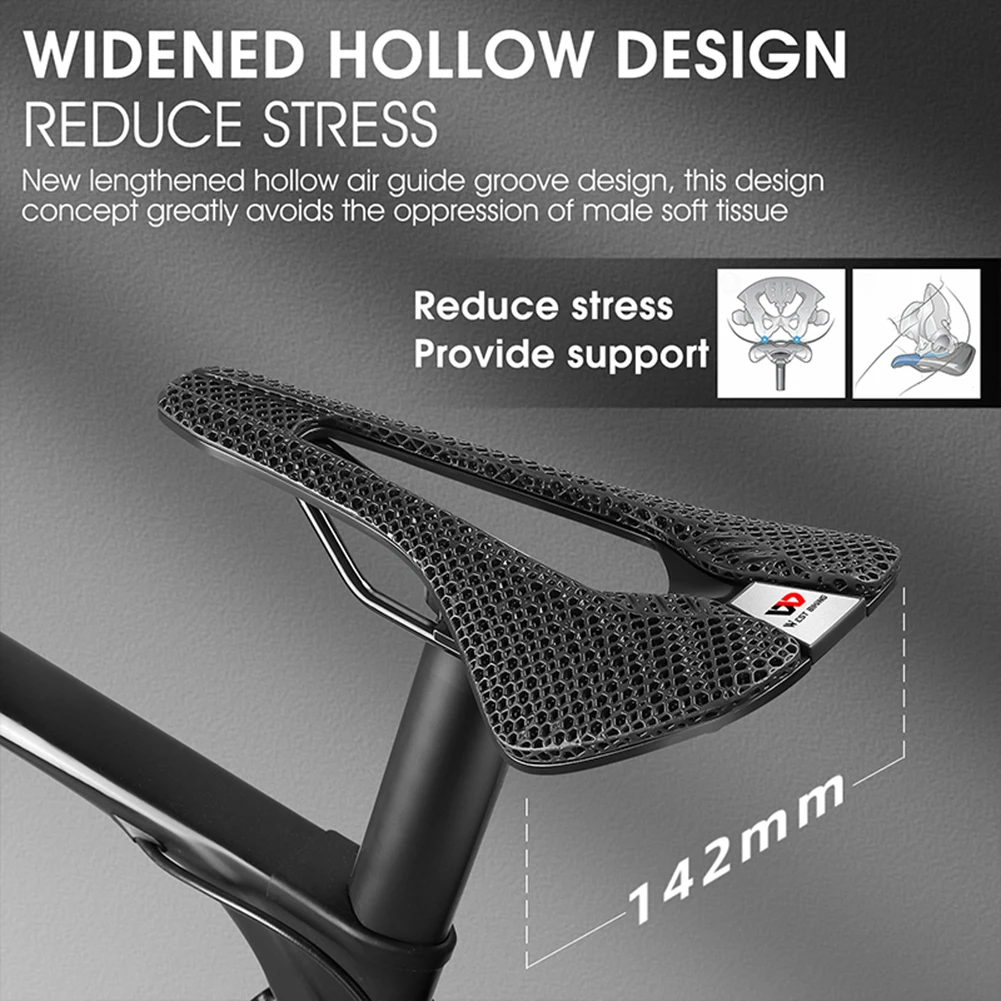 

Bicycle 3D Printed Saddle Hollow Racing Comfortable Breathable Bike Seat Cozy Honeycomb Cushion Seat Cycling Accessories