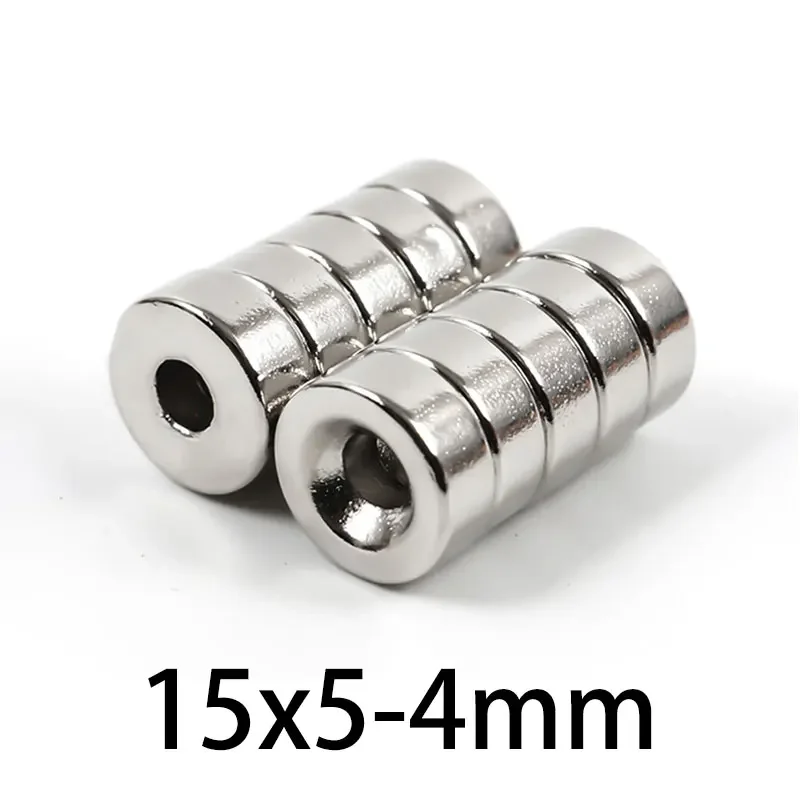 5/10/20/50 шт. 15*5-4 мм неодимовые магниты с круглым отверстием сильный постоянный NdFeB