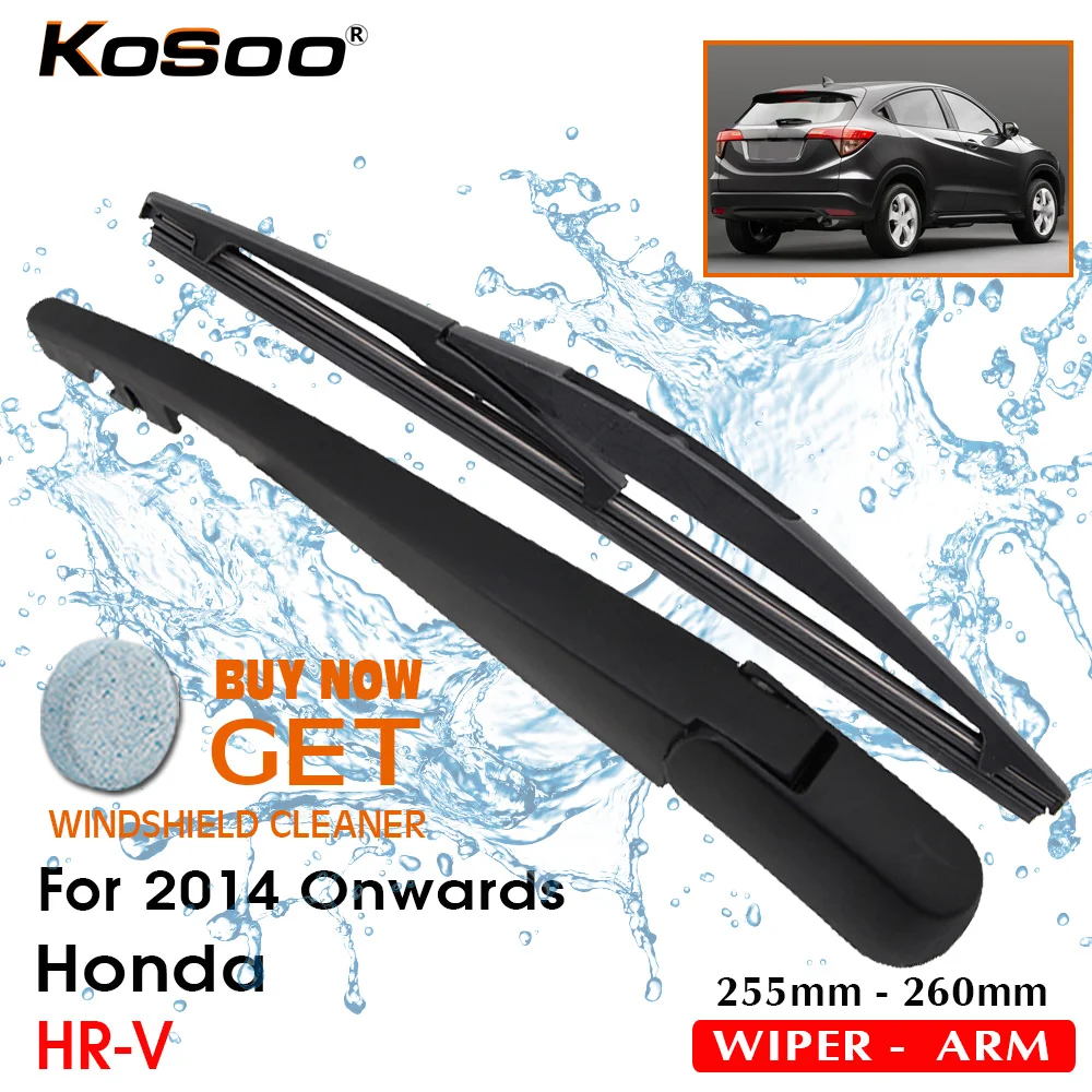 

KOSOO Auto Rear Blade For Honda HR-V,255mm 2014 Onwards Rear Window Windshield Wiper Blades Arm,Car Styling Accessories