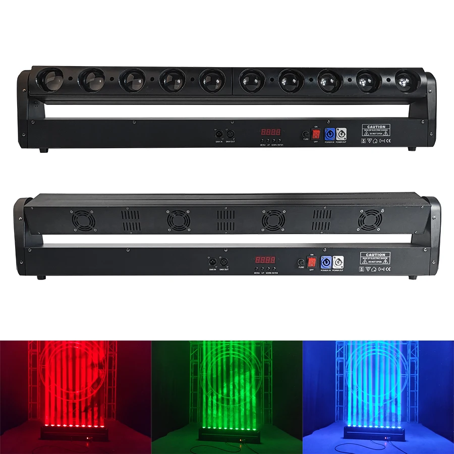 

LED Bar DJ Lights 10X40W Lyre Beam DMX RGBW Moving Head Stage Effect Lighting For Christmas Home Party DiscoBoat Show