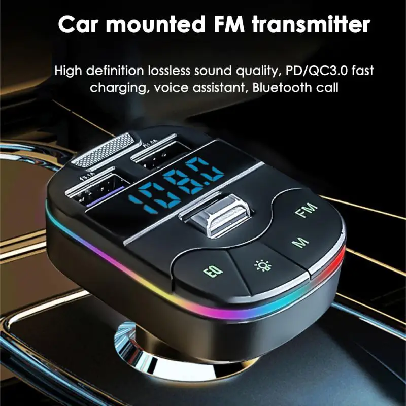 

Автомобильный Bluetooth-совместимый FM-передатчик с двумя USB-портами, быстрое зарядное устройство, автомобильное зарядное устройство, автомобильный mp3-плеер, громкая связь, аудиоресивер