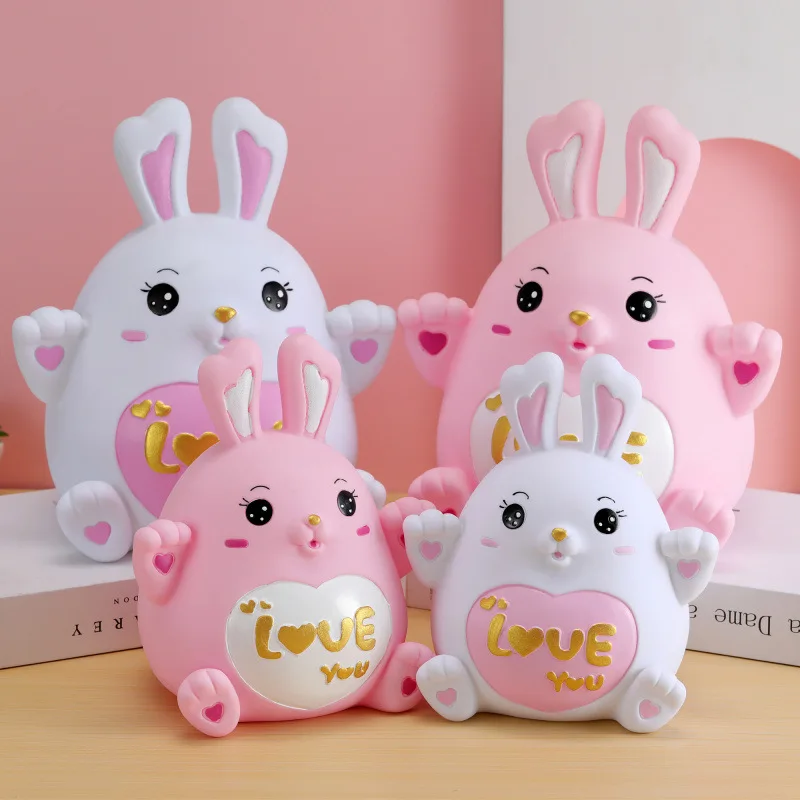 

Rabbit Piggy Bank Vinyl Drop-resistant Children's Piggy Bank Can Store and Withdraw Piggy Bank Girl Boy Birthday Gift