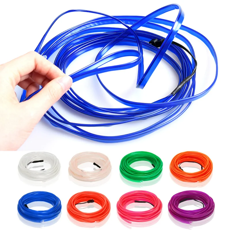 

1M/2M/3M/5M Car Interior Accessories Neon Strip El Wire Flexible Tubes Rope Ambient Lights Auto DIY Decorative Waterproof Lamp
