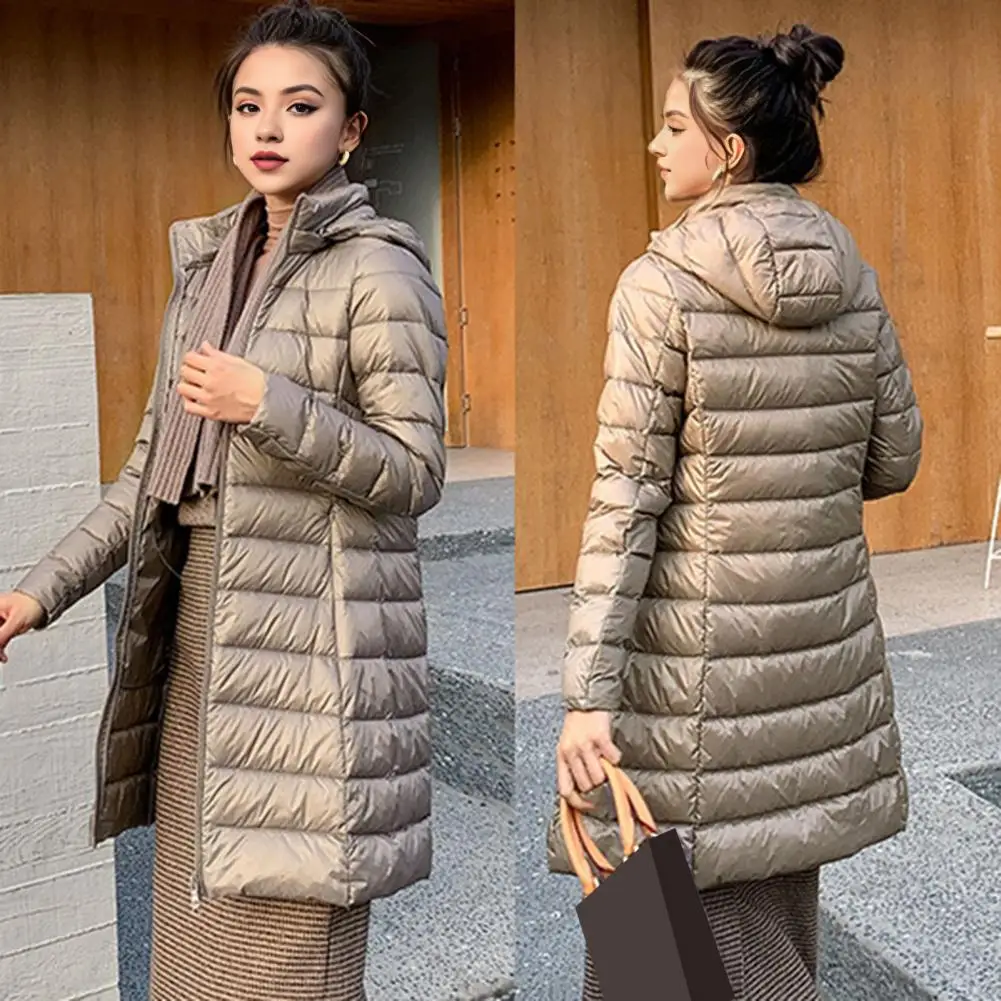 2025 зимняя женская длинная пуховая куртка с капюшоном женское пуховое пальто