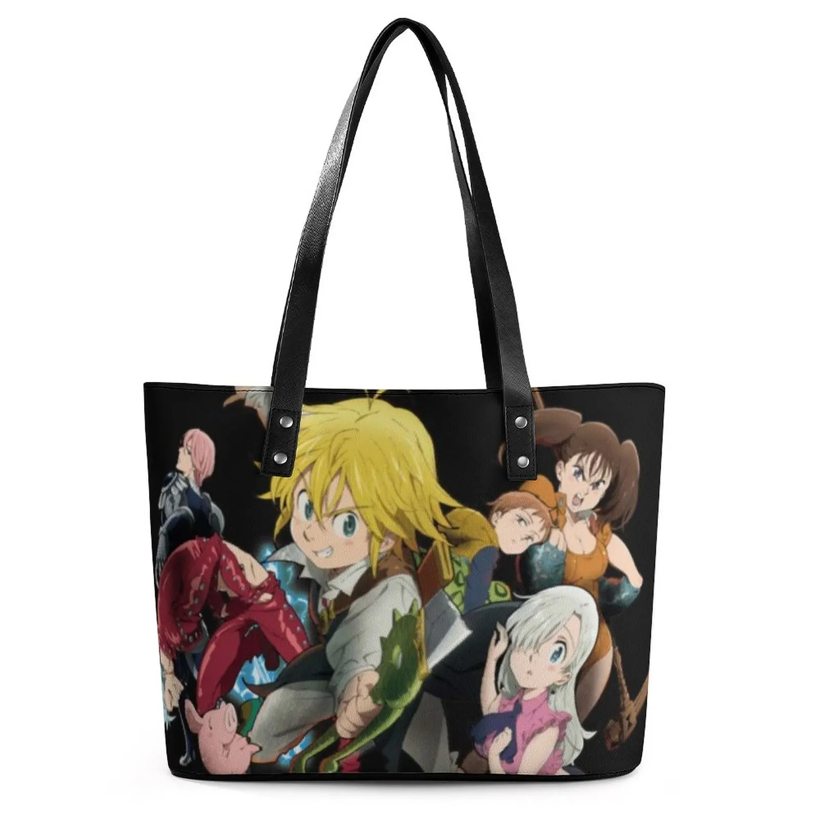 

Сумочки The Seven при смертных грехах, аниме, Женская Офисная дизайнерская сумка-тоут, карманные эстетические сумки для покупок