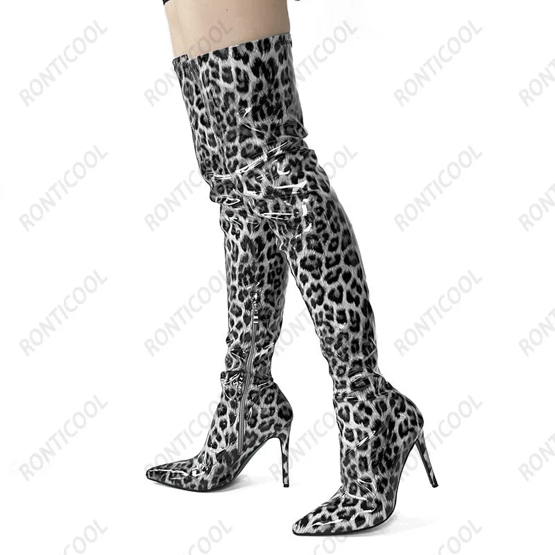 Ronticool/женские весенние сапоги до бедра ручной работы из лакированной кожи с