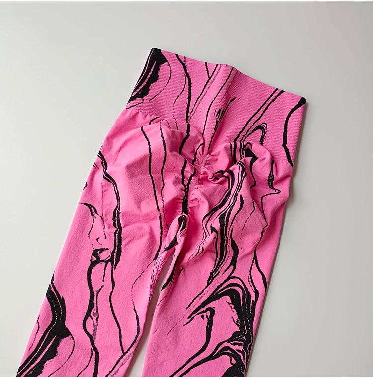 Women High Waist Seamless Tie Dye Yoga Pants for Women Outdoor Nude Tight Fitness Pants Honey Peach Hip Quick Dried Sports Pants