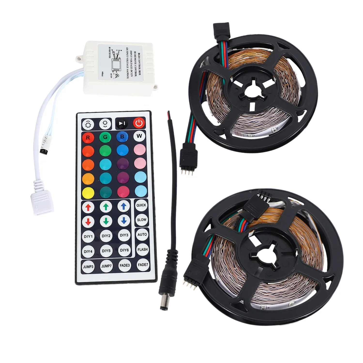 

10M 600Leds 3528 Smd Rgb 2X 5M Led Light Strip + 44 Key Ir Remote Controller