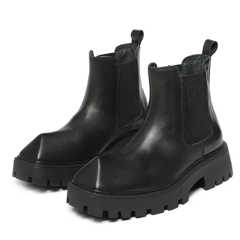 Новые модные британские мужские ботинки челси с рогом носорога рабочая обувь до
