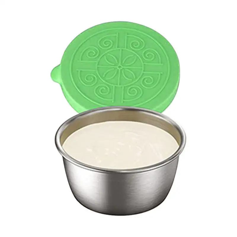 

Стаканчики с крышками, стаканчики для соуса из нержавеющей стали, контейнер для салата, из нержавеющей стали, быстрое изготовление из силикона