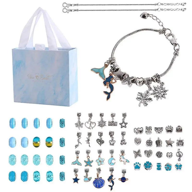 

Girl DIY Colorful Crystal Beaded Jewelry Bracelet Set Beads Bangle Bracelet Making Kit Christmas Jewelry Making Set 3 Bracelets