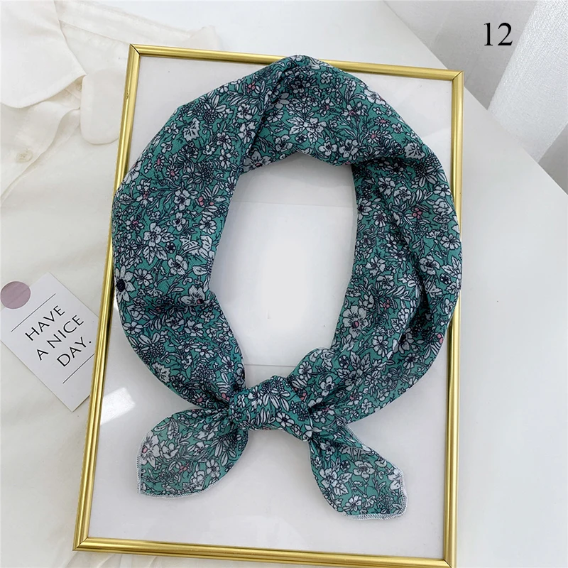 Квадратный шарф 58*58 см повязка для волос женский элегантный маленький винтажный