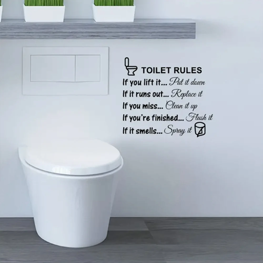1 шт. самодельные съемные настенные наклейки с цитатами знак унитаза виниловый