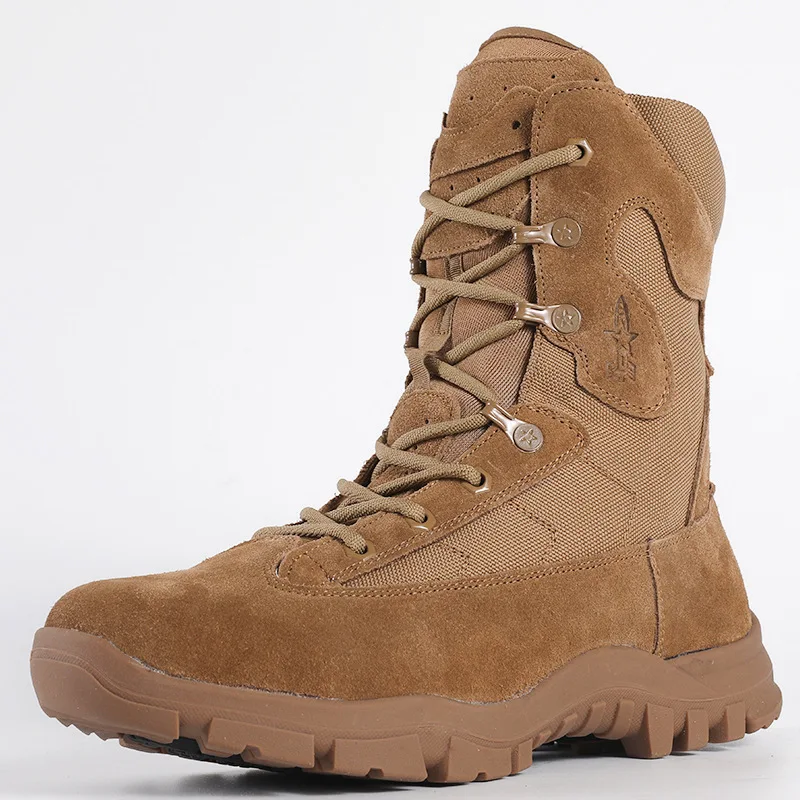 Genuine Leather Ankle Boots Men Outdoor Leather Waterproof Hiking Man Boots Army Hunting Boots for Men Shoes Casual Brown Boots