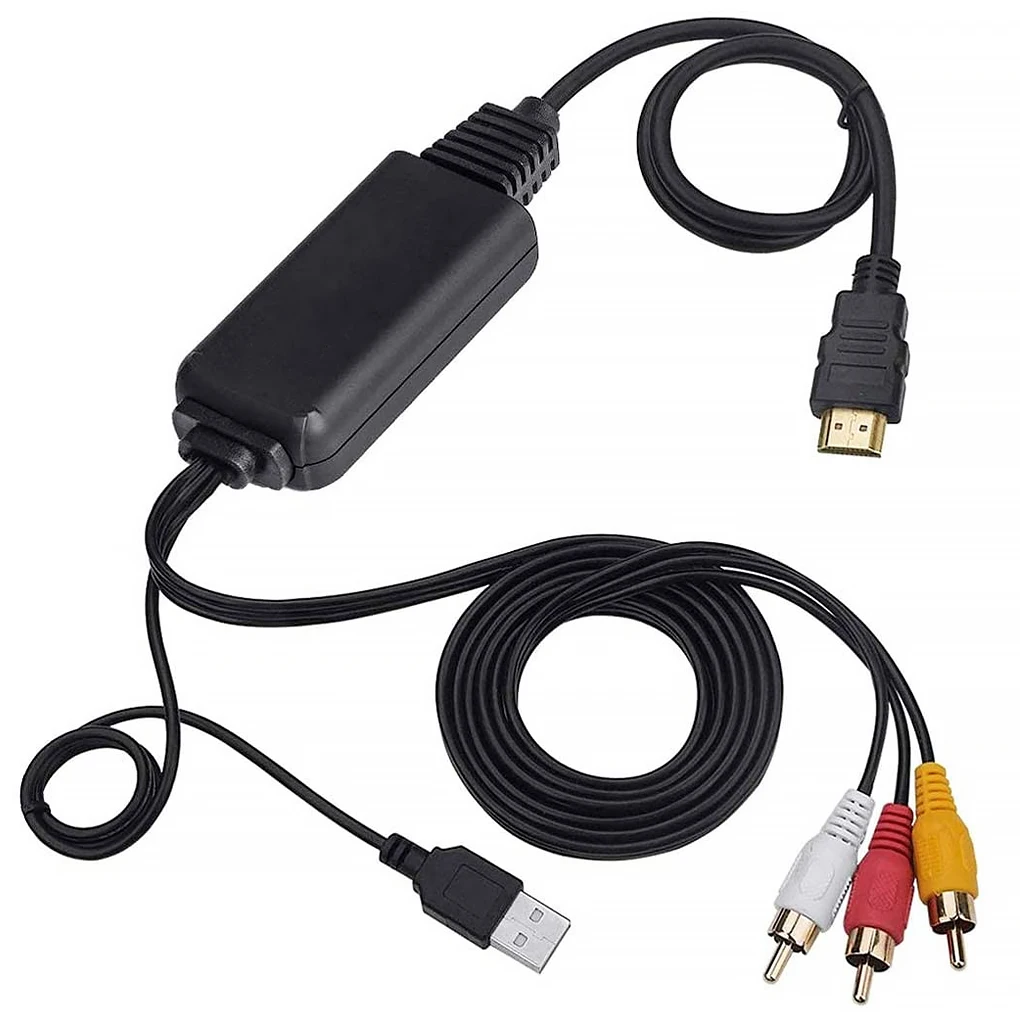 

HDMI-compatible to AV Adapter DVD Player Game Console Camcorder 1080P Fast Speed Cable Video Audio Connector 2m