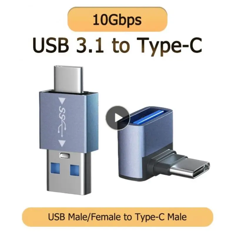 

10gbps Data Adapter Usb3.1 Female Adapter 90 Degree Elbow Universal Otg Adapter For Phone Tablet Laptop Female Adapter