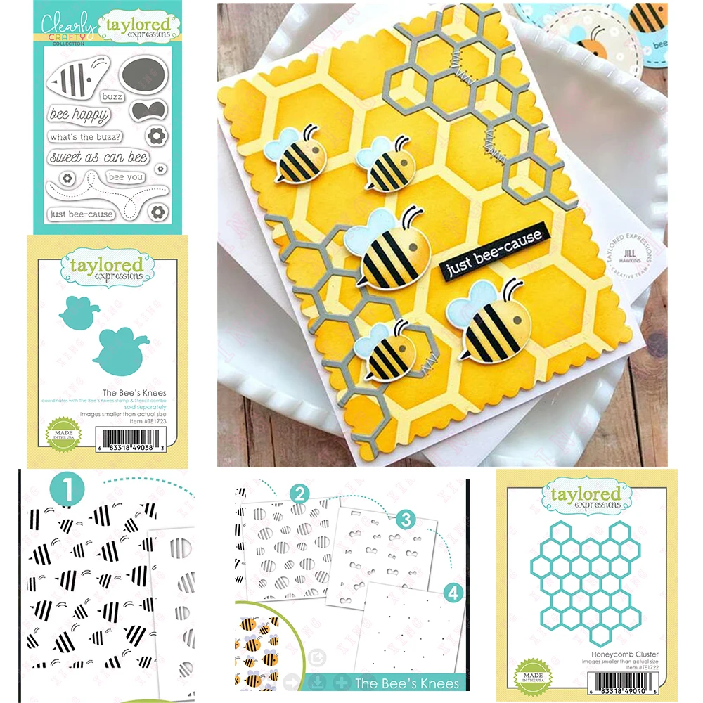 

2022 Scrapbook Diary Decoration Embossing Stamps Happy Bee's Knees Cause Stencil Diy Gift Card Handmade Craft Metal Cutting Dies