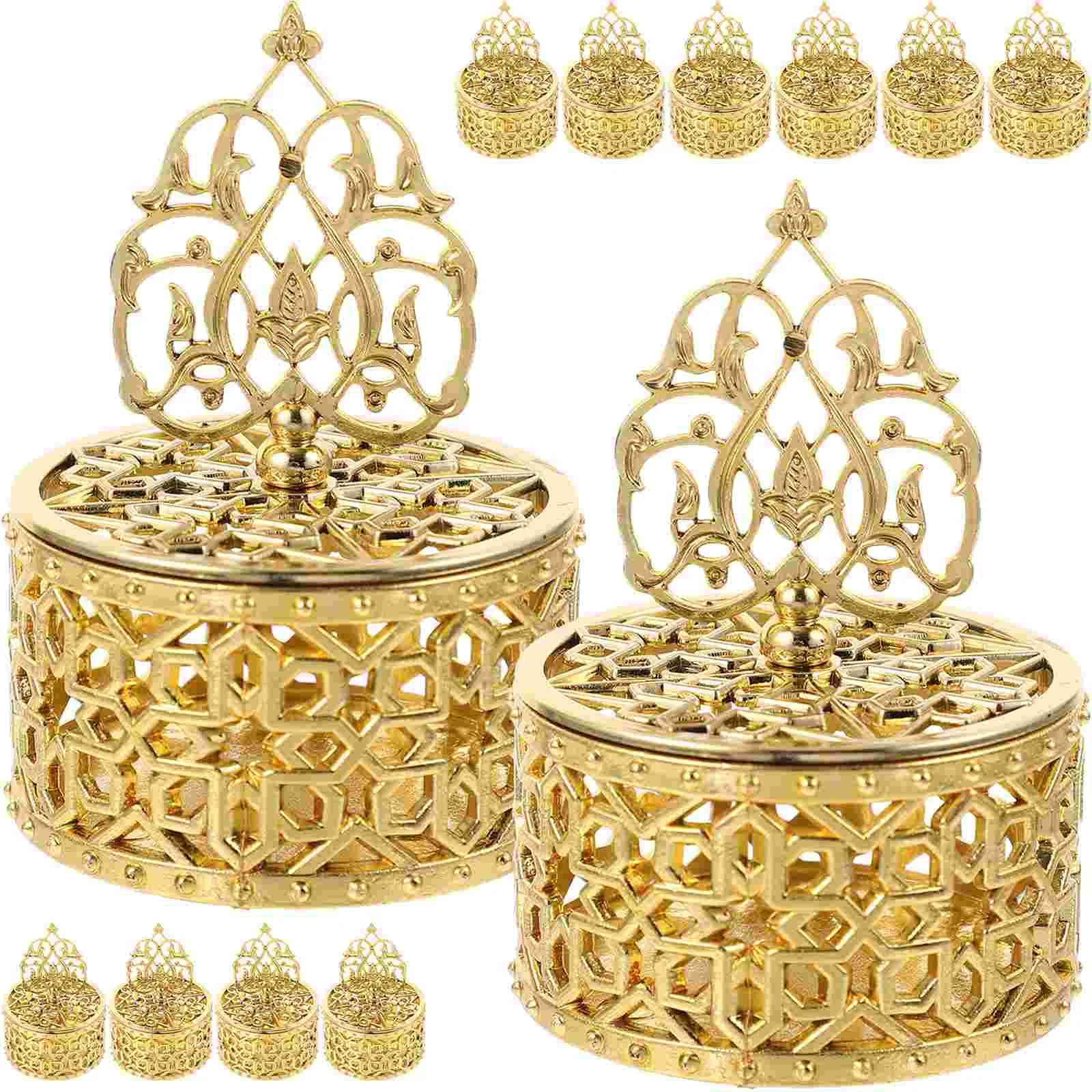 

12pcs Candy Storage Box Wedding Candy Wrapping Box Hollowed Candy Containerses with Lids