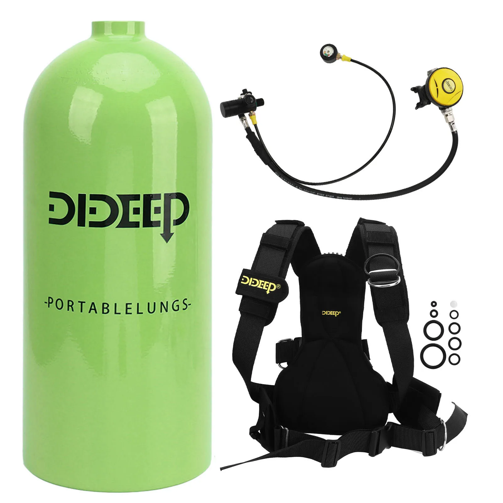 DIDEEP Diving Snorkelling Equipment Diving Rebreather Oxygen Tank 3L X6000 Rebreather + Double Shoulder Clip images - 6
