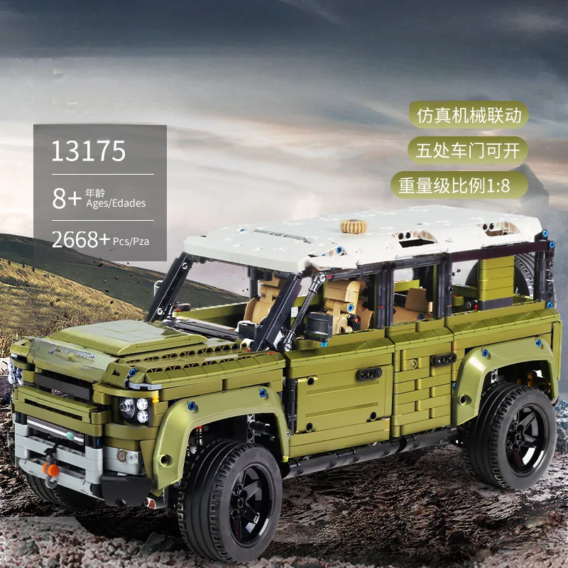 Для Mould King 13175 Land Rover Defender Technology механический внедорожник для взрослых детская