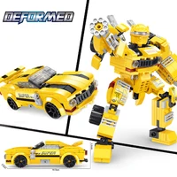 transformation autobots bumblebee 2in1 action figure mecha super car building blocks kits classic movie model set child toy gift
