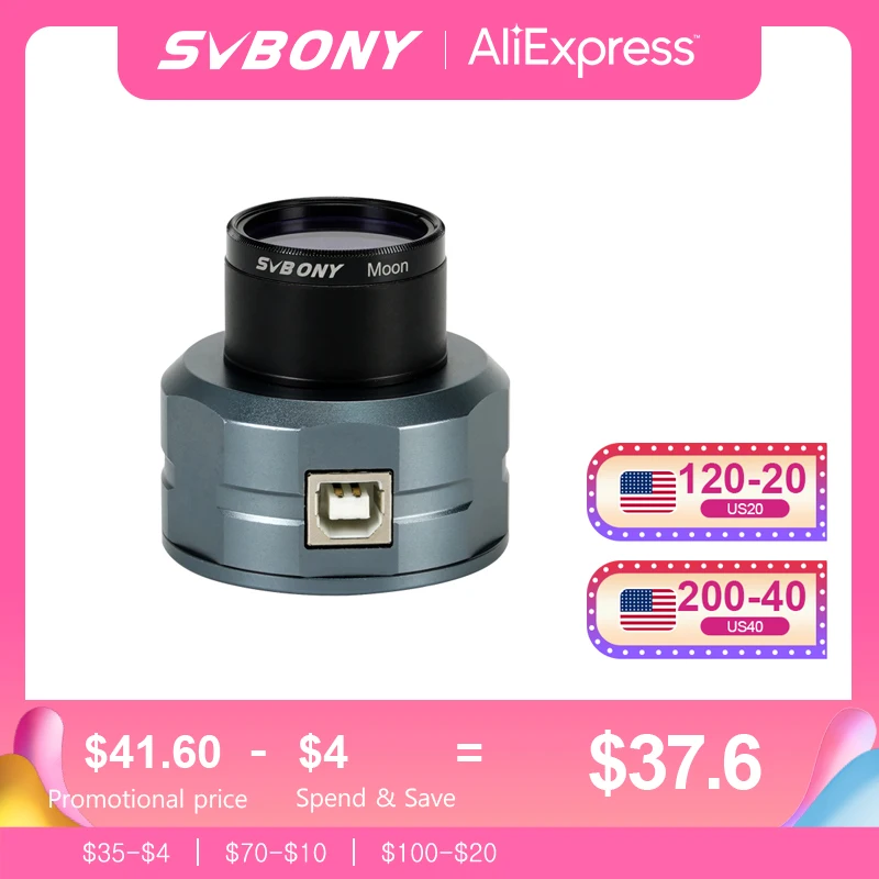 SVBONY Astronomy Planetary Camera 1.25'' CMOS Telescope Camera Digital Eyepiece USB 2.0 for Beginner Planetary Photography SV105