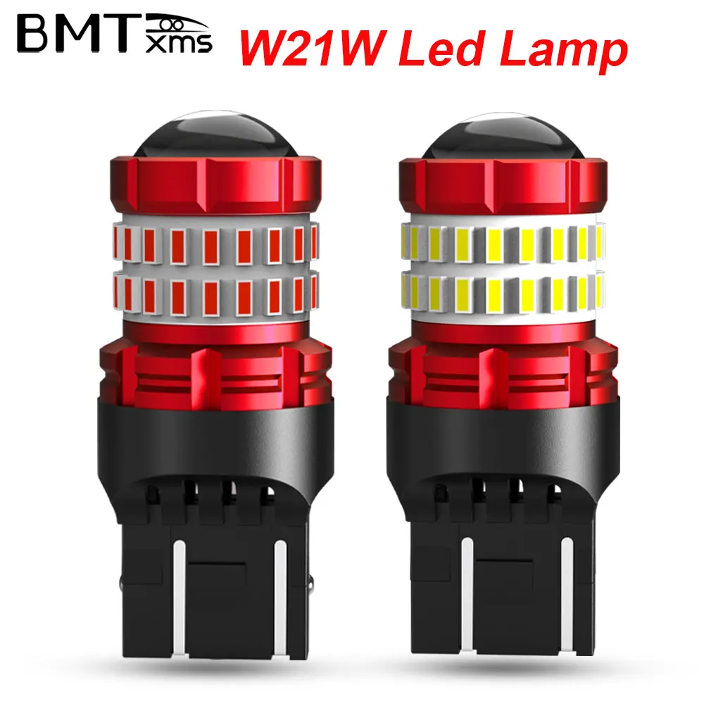 

BMTxms 2/4Pcs Led T20 7440 W21W WY215W LED Canbus 7443 SRCK W21/5W LED Bulb Car Reverse Light Stop Brake Tail Lamp White Red 12V
