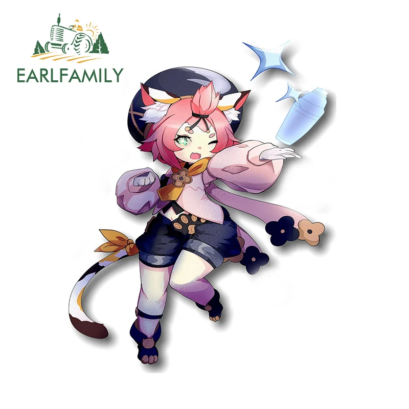 

EARLFAMILY 13cm x 10.4cm for Diona Kätzlein Genshin Impact Car Stickers Fashionable Simple Scratch-Proof Decals Car Styling