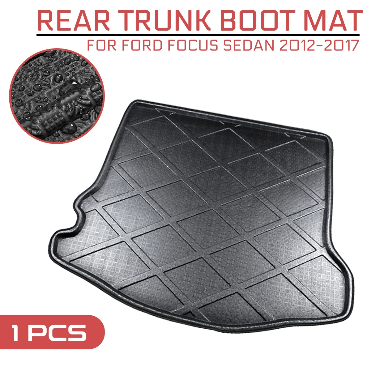 

Car Floor Mat Carpet Rear Trunk Anti-mud Cover For Ford Focus Sedan 2012-2013 2014 2015-2017