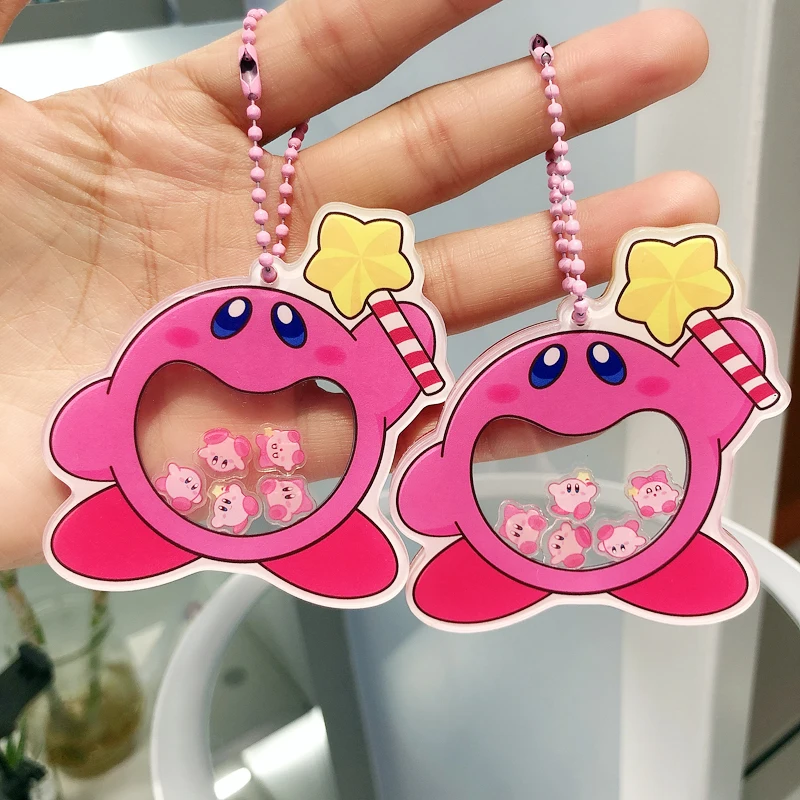 

Anime Cartoon Star Kirby Acrylic Keychain Pendant Kawaii Kirby Star Key Chain Accessories Cute Bag Pendant Girl Gift