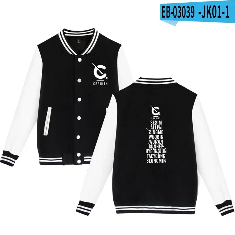 Мужская/Женская бейсбольная куртка с длинным рукавом и пуговицами