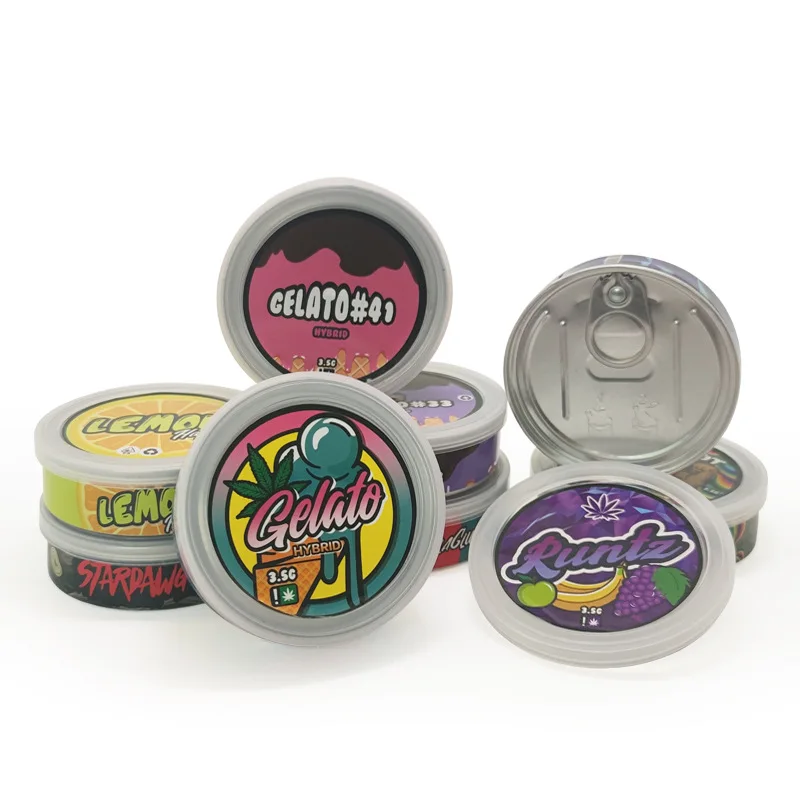 

Tobacco Dry Herb Flower Storage Box Metal Container Tea Coffee Bean Storage Self-sealCans with Lid 3.5g Spice Sets Tin Case Hold