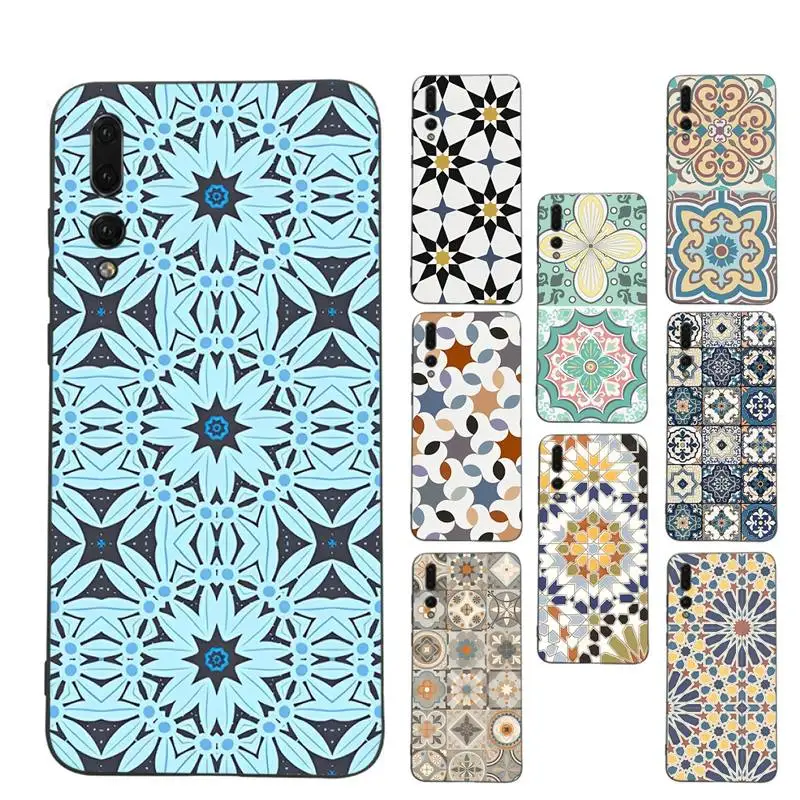 

Moroccan Tile Phone Case For Huawei Honor 10 lite 9 20 7A pro 9X pro 30 pro 50 pro 60 pro 70 pro plus