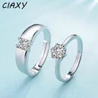 Геометрические Открытые Кольца CIAXY 925 для пар, на День святого Валентина, регулируемое кольцо с микро-инкрустацией из циркония, серебряные ювелирные изделия