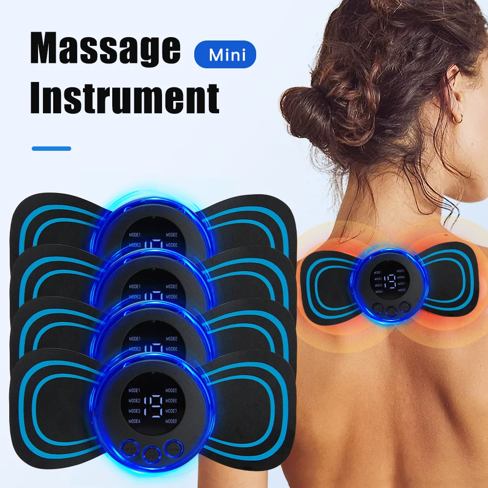 

EMS Neck Massage Cervical Vertebra Massage Patch 8 Mode Pulse Massager Multifunctional Massage Sticker Portable Relief Pain