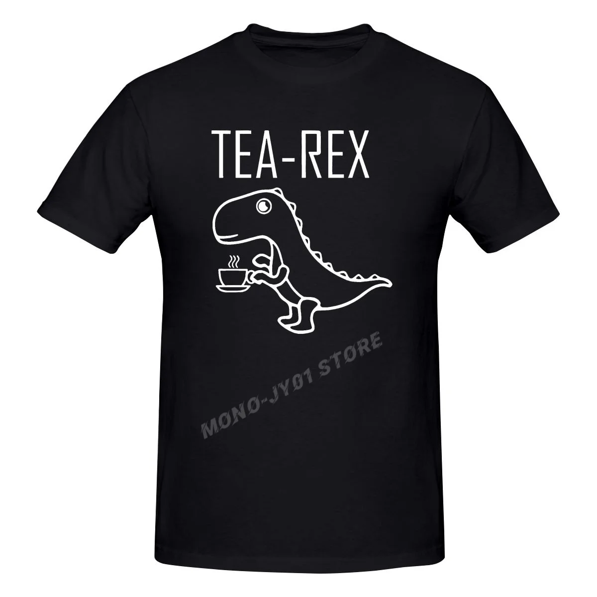 Tea Rex Mens T Shirt Funny Joke Pun Jurassic Dinosaur Drink Coffee Novelty Gift Cotton Short Sleeve T-shirt Summer Top Camisetas