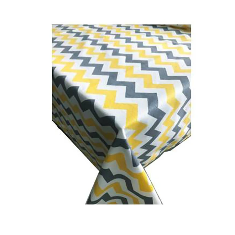 

Zeren Home Yellow Gray White Zigzag Carefree Table Cloth 170x450 cm